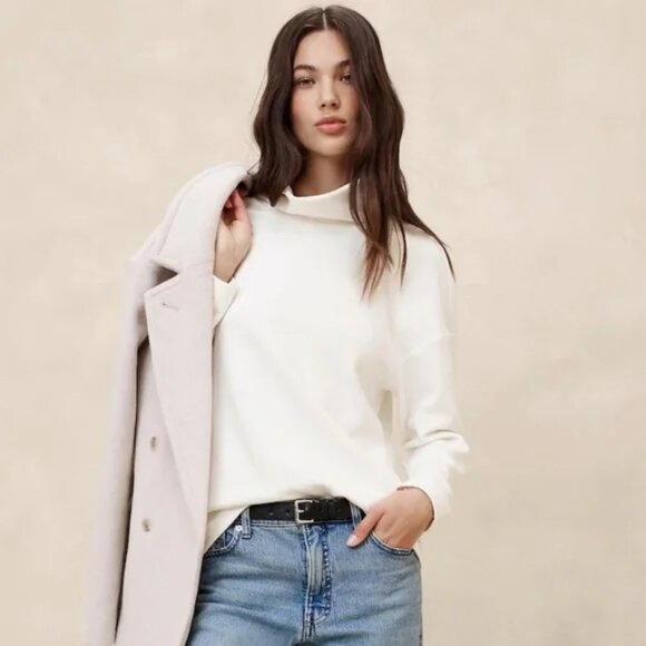 Banana Republic Black Ottoman Tunic Sweatshirt/NWT/S - Picture 4 of 15